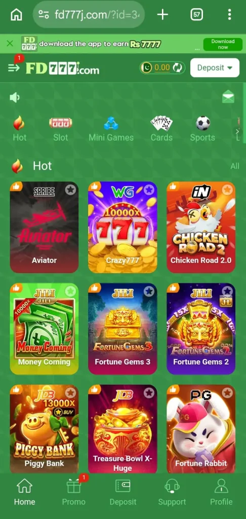 FD777 Game interface screenshot image.